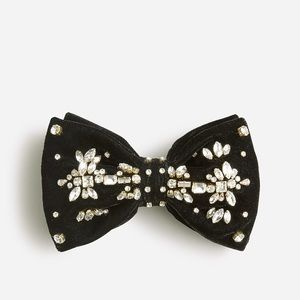 J.Crew Velvet bow clip with crystals